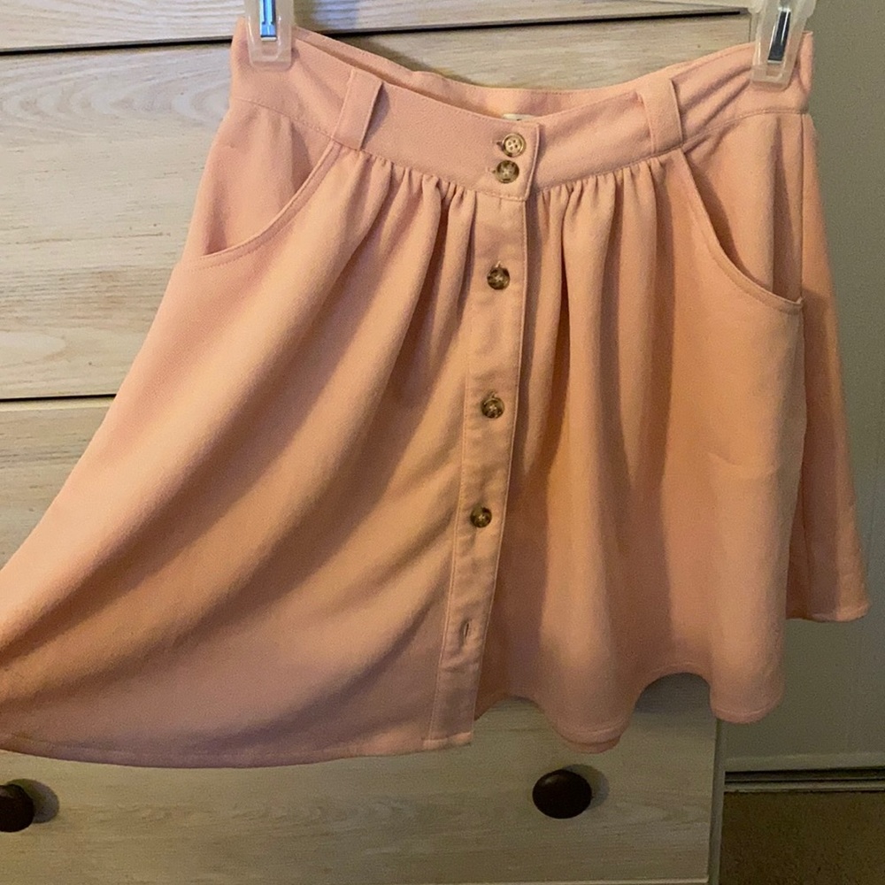 Tobi light pink skater skirt with pockets